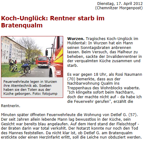 Koch-Unglück